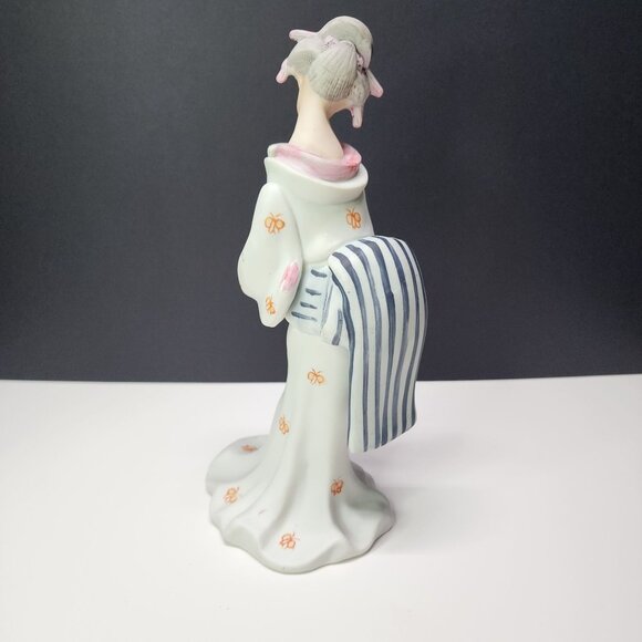 Vintage Ardco Bisque Porcelain Geisha Girl Figurine Hand Painted 9'' Taiwan - Picture 6 of 9